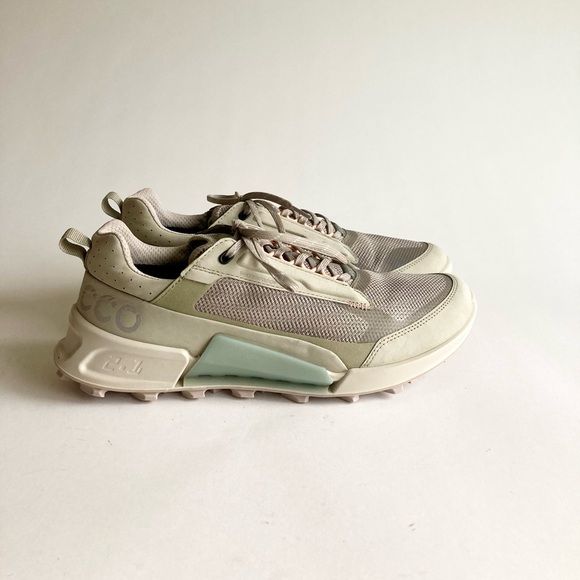 Ecco Biom 2.1 Grey Green Pink Waterproof Canvas Rubber Low Top Sneakers Size10.5 - Picture 2 of 15